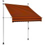 Retractable manual awning in orange and brown, 150 cm. by vidaXL, Awnings - Ref: Foro24-145835, Price: 62,98 €, Discount: %