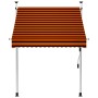 Retractable manual awning in orange and brown, 150 cm. by vidaXL, Awnings - Ref: Foro24-145835, Price: 62,98 €, Discount: %