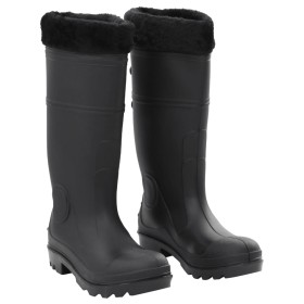 Botas de agua con calcetines extraíbles negro número 39 PVC de , Vadeadores para caza y para pesca - Ref: Foro24-137597, Prec...