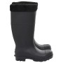 Botas de agua con calcetines extraíbles negro número 39 PVC de , Vadeadores para caza y para pesca - Ref: Foro24-137597, Prec...