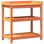 Plantation table with brown pine wood shelves 82.5x45x86.5 cm by , Pot stands - Ref: Foro24-844638, Price: 79,64 €, Discount: %