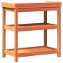 Plantation table with brown pine wood shelves 82.5x45x86.5 cm by , Pot stands - Ref: Foro24-844638, Price: 79,64 €, Discount: %