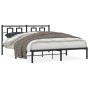 Estructura de cama con cabecero metal negro 150x200 cm de , Camas y somieres - Ref: Foro24-374243, Precio: 106,83 €, Descuent...