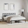 Estructura de cama con cabecero metal negro 150x200 cm de , Camas y somieres - Ref: Foro24-374243, Precio: 106,83 €, Descuent...