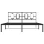 Estructura de cama con cabecero metal negro 150x200 cm de , Camas y somieres - Ref: Foro24-374243, Precio: 106,83 €, Descuent...