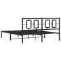 Estructura de cama con cabecero metal negro 150x200 cm de , Camas y somieres - Ref: Foro24-374243, Precio: 106,83 €, Descuent...