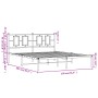 Estructura de cama con cabecero metal negro 150x200 cm de , Camas y somieres - Ref: Foro24-374243, Precio: 106,83 €, Descuent...