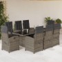 Garden dining set 9 pieces and gray synthetic rattan cushions by , Garden sets - Ref: Foro24-3212493, Price: 1,00 €, Discount: %