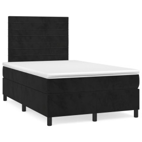 Boxspringbett mit Matratze und LED-Samt in Schwarz, 120 x 190 cm von , Betten und Lattenroste - Ref: Foro24-3270319, Preis: 4...