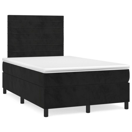 Box spring bed with mattress and LED black velvet 120x190 cm by , Beds and slatted bases - Ref: Foro24-3270319, Price: 408,68...