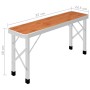 Folding camping table with 2 brown aluminum benches by vidaXL, camping furniture - Ref: Foro24-48182, Price: 99,04 €, Discoun...