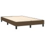 Cama box spring con colchón y LED tela marrón oscuro 120x190 cm de , Camas y somieres - Ref: Foro24-3270049, Precio: 377,31 €...