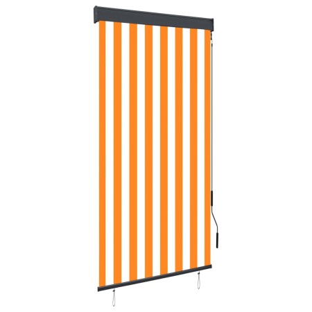 Estor enrollable de exterior blanco y naranja 80x250 cm de vidaXL, Persianas y estores - Ref: Foro24-145951, Precio: 41,44 €,...