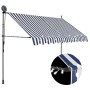 Manual retractable awning with blue and white LED 300 cm by vidaXL, Awnings - Ref: Foro24-145845, Price: 90,74 €, Discount: %