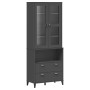 VIKEN tall sideboard in anthracite gray pine wood 80x40x200 cm by , Sideboards - Ref: Foro24-3207143, Price: 325,41 €, Discou...