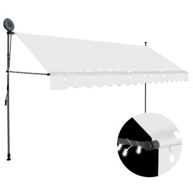 Retractable manual awning with LED cream 400 cm by vidaXL, Awnings - Ref: Foro24-145875, Price: 97,36 €, Discount: %