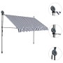 Manual retractable awning with blue and white LED 300 cm by vidaXL, Awnings - Ref: Foro24-145845, Price: 90,74 €, Discount: %