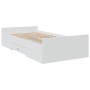 Cama con cajones madera de ingeniería blanca 75x190 cm de , Camas y somieres - Ref: Foro24-3280349, Precio: 110,74 €, Descuen...