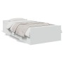 White engineered wood bed with drawers 90x200 cm by , Beds and slatted bases - Ref: Foro24-3280335, Price: 153,95 €, Discount: %