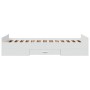 White engineered wood bed with drawers 90x200 cm by , Beds and slatted bases - Ref: Foro24-3280335, Price: 153,95 €, Discount: %