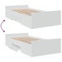 White engineered wood bed with drawers 90x200 cm by , Beds and slatted bases - Ref: Foro24-3280335, Price: 153,95 €, Discount: %