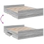 Cama con cajones madera ingeniería gris Sonoma 150x200 cm de , Camas y somieres - Ref: Foro24-3280291, Precio: 157,98 €, Desc...