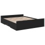 Black engineered wood bed frame with drawers 150x200 cm by , Beds and slatted bases - Ref: Foro24-3280287, Price: 157,99 €, D...