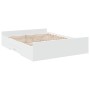 White engineered wood bed with drawers 140x200 cm by , Beds and slatted bases - Ref: Foro24-3280293, Price: 163,23 €, Discoun...