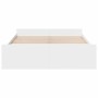 White engineered wood bed with drawers 140x200 cm by , Beds and slatted bases - Ref: Foro24-3280293, Price: 163,23 €, Discoun...