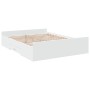 White engineered wood bed with drawers 140x200 cm by , Beds and slatted bases - Ref: Foro24-3280293, Price: 163,23 €, Discoun...