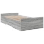 Sonoma gray engineered wood bed with drawers 90x200 cm by , Beds and slatted bases - Ref: Foro24-3280340, Price: 124,64 €, Di...