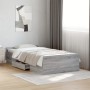 Sonoma gray engineered wood bed with drawers 90x200 cm by , Beds and slatted bases - Ref: Foro24-3280340, Price: 124,64 €, Di...