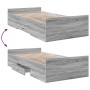 Sonoma gray engineered wood bed with drawers 90x200 cm by , Beds and slatted bases - Ref: Foro24-3280340, Price: 124,64 €, Di...