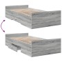 Sonoma gray engineered wood bed with drawers 75x190 cm by , Beds and slatted bases - Ref: Foro24-3280354, Price: 118,89 €, Di...