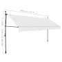 Toldo manual retráctil con LED crema 400 cm de vidaXL, Toldos - Ref: Foro24-145875, Precio: 113,00 €, Descuento: %