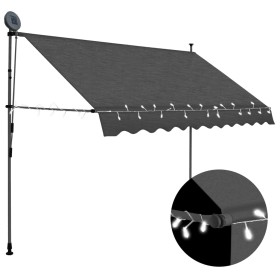 Manual retractable awning with LED anthracite gray 300 cm by vidaXL, Awnings - Ref: Foro24-145866, Price: 111,04 €, Discount: %