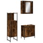 Set de muebles baño 3 pzas madera contrachapada roble ahumado de , Muebles de baño - Ref: Foro24-3214762, Precio: 182,99 €, D...