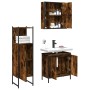 Set de muebles baño 3 pzas madera contrachapada roble ahumado de , Muebles de baño - Ref: Foro24-3214762, Precio: 182,99 €, D...