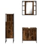 Set de muebles baño 3 pzas madera contrachapada roble ahumado de , Muebles de baño - Ref: Foro24-3214762, Precio: 182,99 €, D...