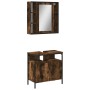 Set de muebles baño 2 pzas madera contrachapada roble ahumado de , Muebles de baño - Ref: Foro24-3214717, Precio: 118,99 €, D...