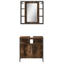 Set de muebles baño 2 pzas madera contrachapada roble ahumado de , Muebles de baño - Ref: Foro24-3214717, Precio: 118,99 €, D...