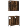 2-piece bathroom furniture set smoked oak plywood by , Bathroom furniture - Ref: Foro24-3214717, Price: 118,99 €, Discount: %