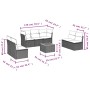 8-teiliges Gartensofa-Set und schwarze synthetische Rattankissen von , Gartensets - Ref: Foro24-3255895, Preis: 464,85 €, Rab...