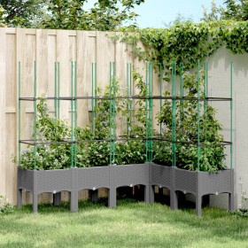 Planter with trellis PP light gray 160x120x142.5 cm by , Pots and planters - Ref: Foro24-367967, Price: 119,67 €, Discount: %