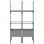 Planter with trellis PP light gray 80x40x142.5 cm by , Pots and planters - Ref: Foro24-367952, Price: 50,99 €, Discount: %