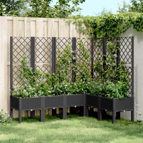 Planter with black PP trellis 160x120x142 cm by , Pots and planters - Ref: Foro24-367938, Price: 174,99 €, Discount: %