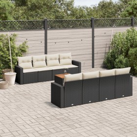 8-teiliges Gartensofa-Set und schwarze synthetische Rattankissen von , Gartensets - Ref: Foro24-3256371, Preis: 582,08 €, Rab...