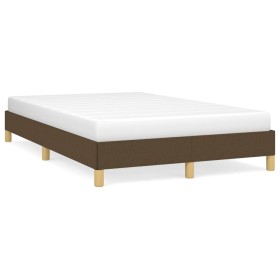 Estructura de cama tela marrón oscuro 120x190 cm de , Camas y somieres - Ref: Foro24-379492, Precio: 96,99 €, Descuento: %