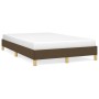 Estructura de cama tela marrón oscuro 120x190 cm de , Camas y somieres - Ref: Foro24-379492, Precio: 96,51 €, Descuento: %