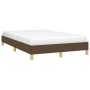 Estructura de cama tela marrón oscuro 120x190 cm de , Camas y somieres - Ref: Foro24-379492, Precio: 96,51 €, Descuento: %